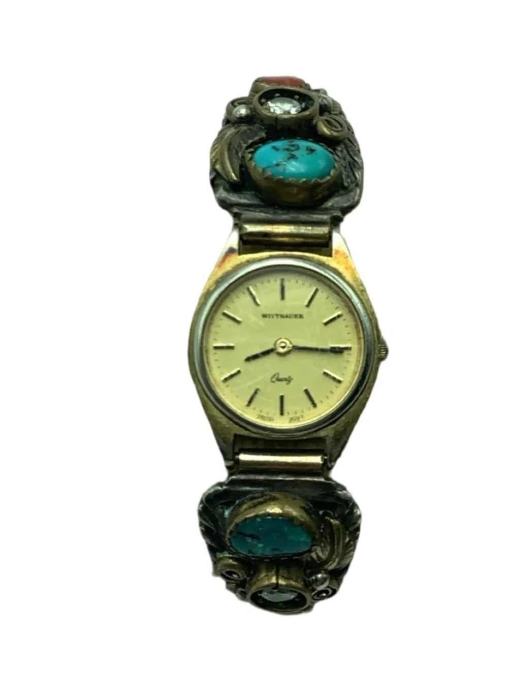 Vintage Native Turquoise Coral Wittnauer Watch